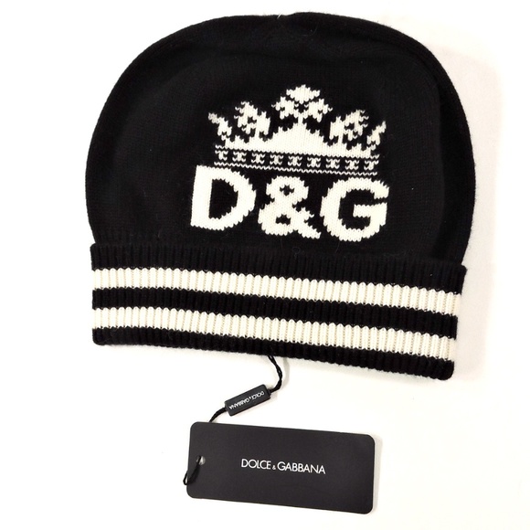 DOLCE & GABBANA 🇮🇹 WOMENS BLACK CASHMERE WINTER FASHION KNIT HAT - Picture 2 of 4